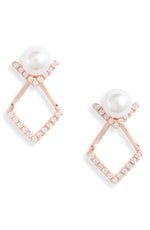 Pearl v Jacket Stud Earrings | More Colors Available