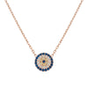 Evil Eye Necklace Rosegold against a clear background