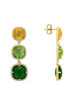 Knightsbridge Earrings Gold Green Citrus