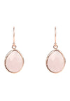 Petite Drop Earrings Rose Quartz Rosegold