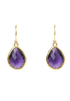 Petite Drop Earrings Amethyst Hydro Gold