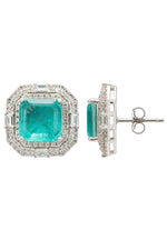 Madeleine Paraiba Tourmaline Large Stud Earrings Silver