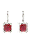 Tudor Silver Earring Ruby