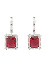 Tudor Silver Earring Ruby