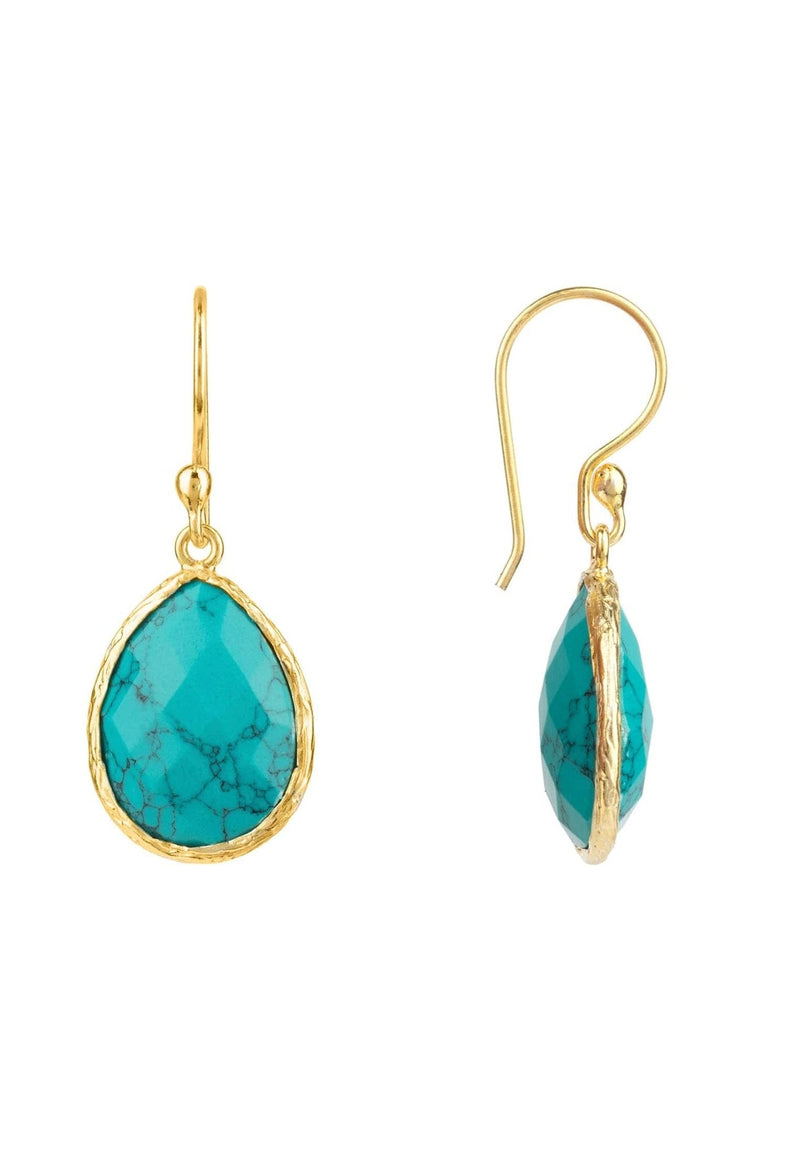 Petite Drop Earrings Arizona Turquoise Gold