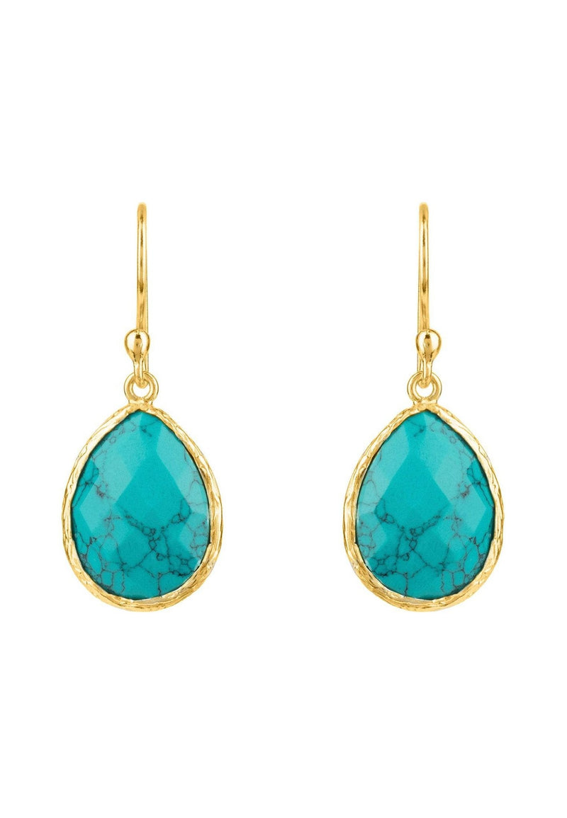 Petite Drop Earrings Arizona Turquoise Gold