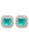 Madeleine Paraiba Tourmaline Large Stud Earrings Silver