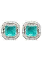 Madeleine Paraiba Tourmaline Large Stud Earrings Silver