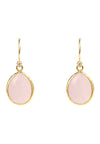 Petite Drop Earrings Rose Quartz Gold