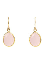 Petite Drop Earrings Rose Quartz Gold