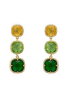 Knightsbridge Earrings Gold Green Citrus