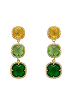 Knightsbridge Earrings Gold Green Citrus