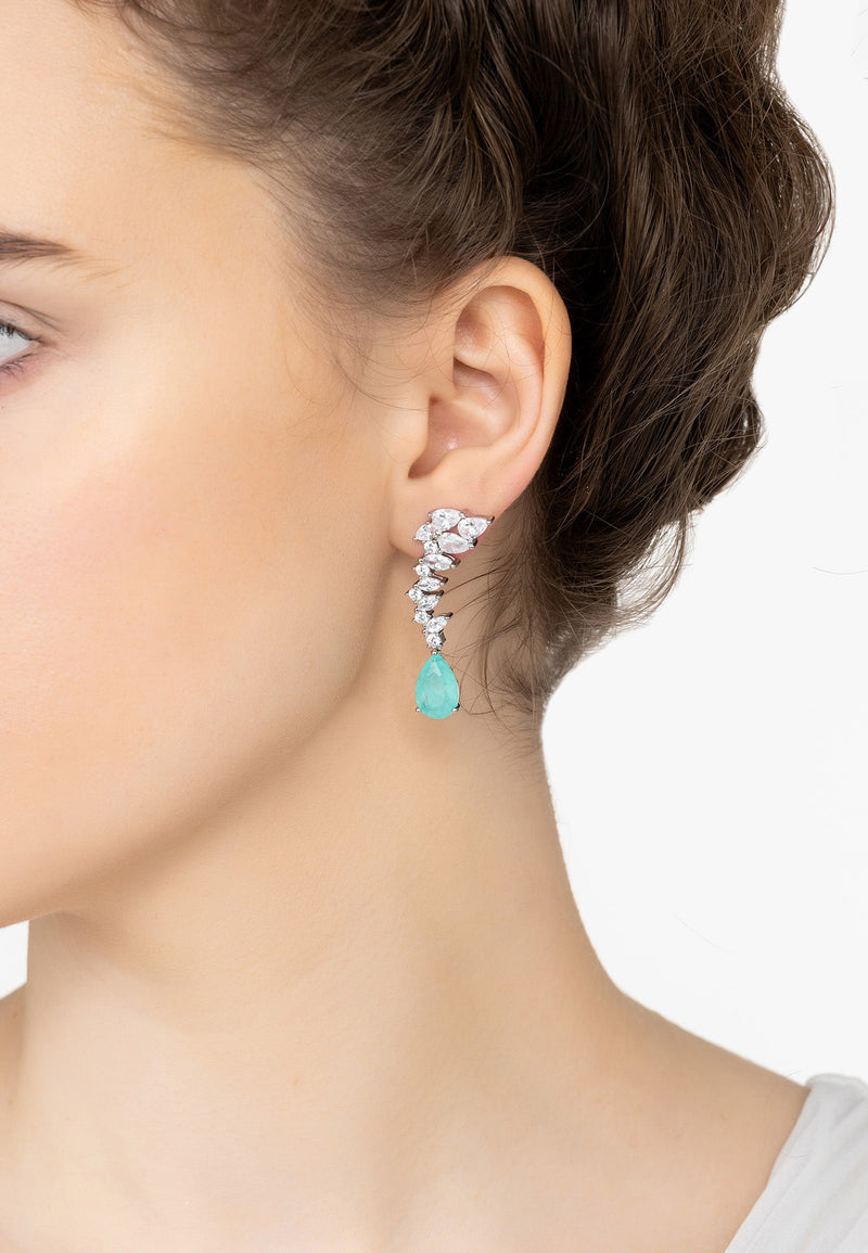 Henriette Teardrop Earrings Paraiba Tourmaline Silver