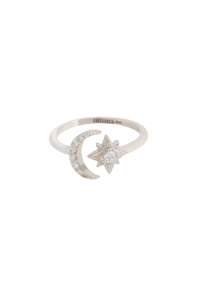 Astrid Moon & Star Ring Silver