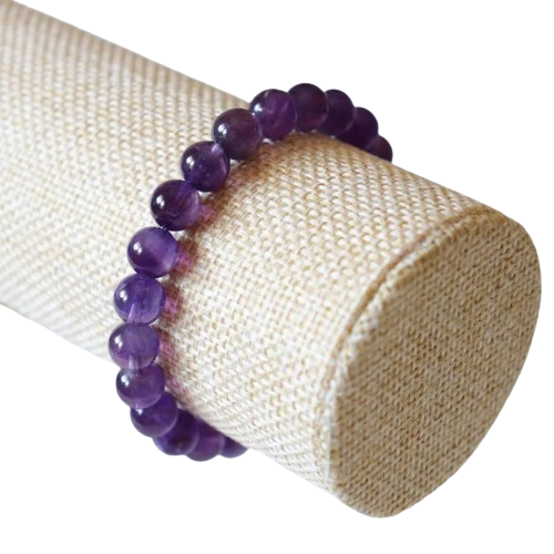 Purple Amethyst Gemstone Beaded Bracelet