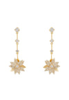 Dahlia Drop Earrings Gold White