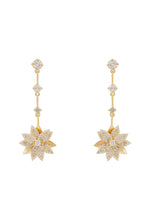 Dahlia Drop Earrings Gold White