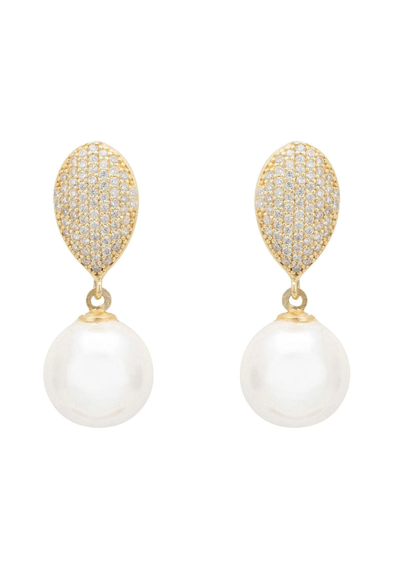 Baroque Pearl Classic Drop Earrings Gold