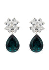 Victoria Teardrop Earrings Silver Petrol Tourmaline