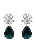 Victoria Teardrop Earrings Silver Petrol Tourmaline