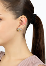 Daisy Flower Earrings Silver Citrine