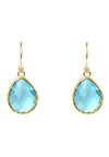 Petite Drop Earrings Blue Topaz Hydro Gold