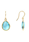 Petite Drop Earrings Blue Topaz Hydro Gold