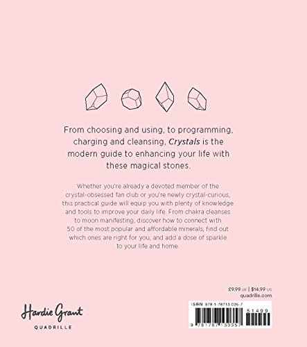 A picture of the back cover of the book Crystals: The Modern Guide to Crystal Healing by Yulia Van Doren