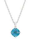 Empress Blue Topaz Gemstone Necklace Silver