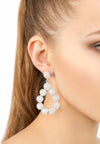 Moonstone Gemstone Statement Earrings Silver