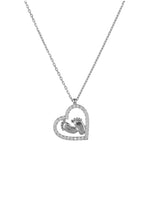 Heart Mum Pendant Necklace Silver