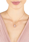 Petite Drop Necklace Rosegold Rose Quartz