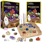 NATIONAL GEOGRAPHIC Mega Gemstone Dig Kit – Dig Up 15 Real Gems, STEM Science & Educational Toys make Great Kids Activities