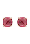 Empress Gemstone Stud Earrings Rosegold Pink Tourmaline