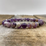 Purple Amethyst Gemstone Beaded Bracelet