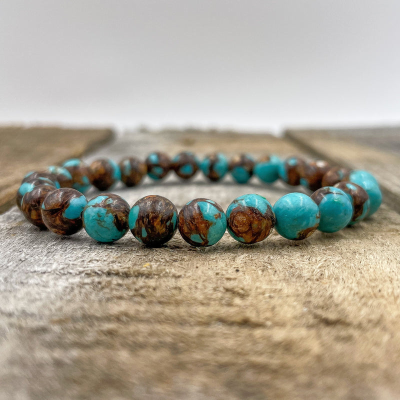 Union - Bronzite Turquoise Gemstone Beaded Bracelet