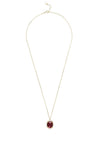 Beatrice Oval Gemstone Pendant Necklace Gold Garnet
