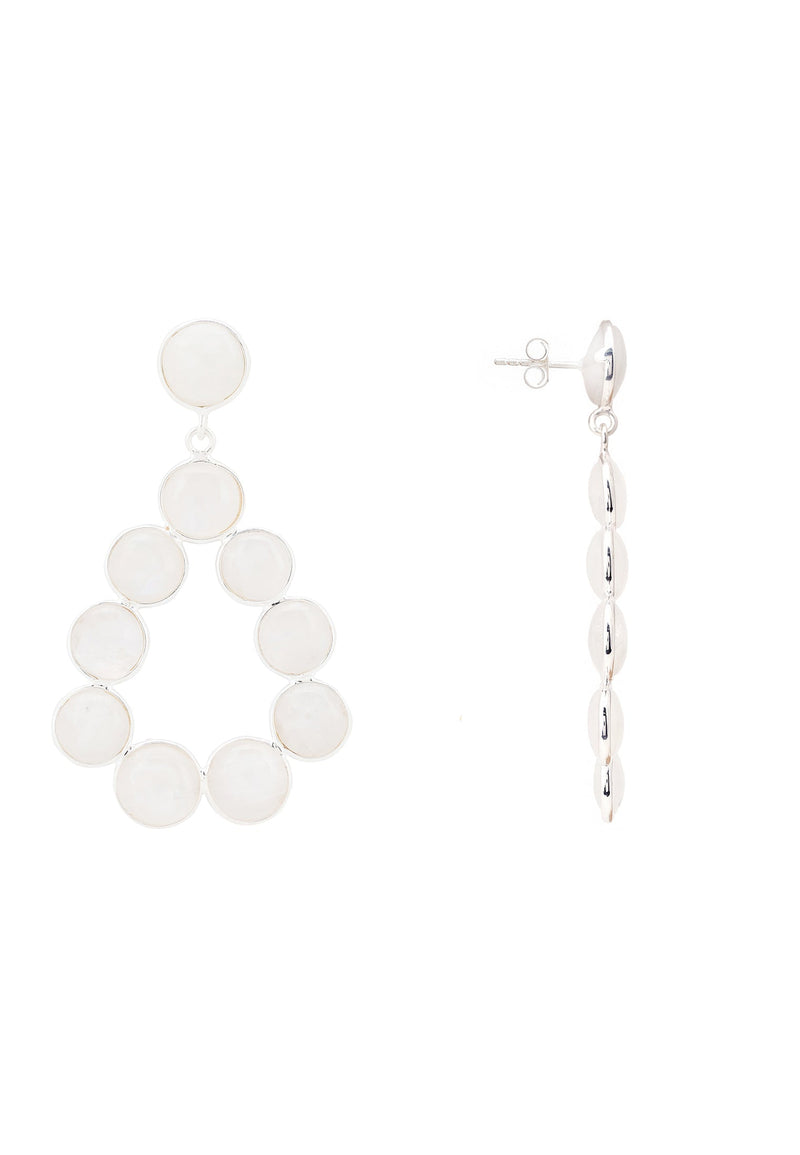 Moonstone Drop earrings against a white background
