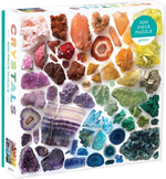 Galison Rainbow Crystals Puzzle, 500 Pieces, 20”x20” – Features an Array of Crystals and Gems in a Mesmerizing Rainbow of Color – Challenging, Perfect for Family Fun