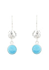 Circle & Hammer Earring in Silver Turquoise against a white background. 