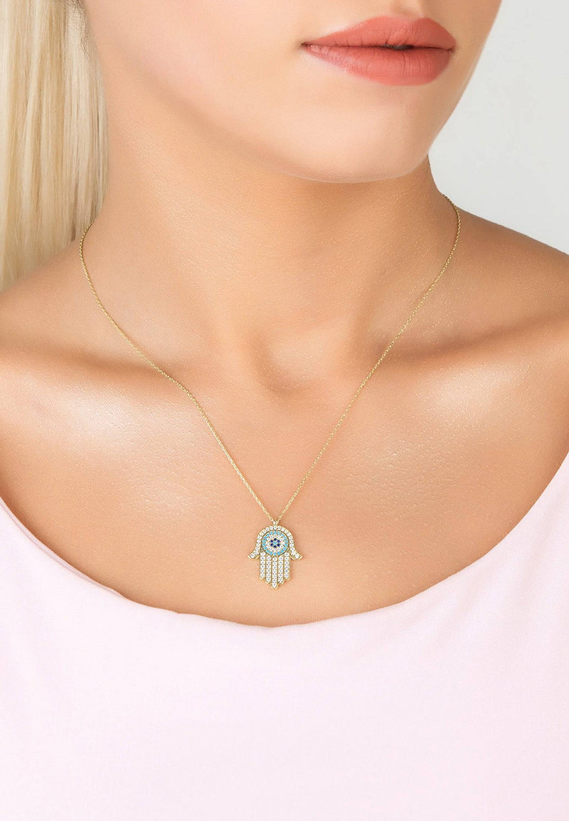 Hamsa Hand Necklace | 9ct Gold - Gear Jewellers