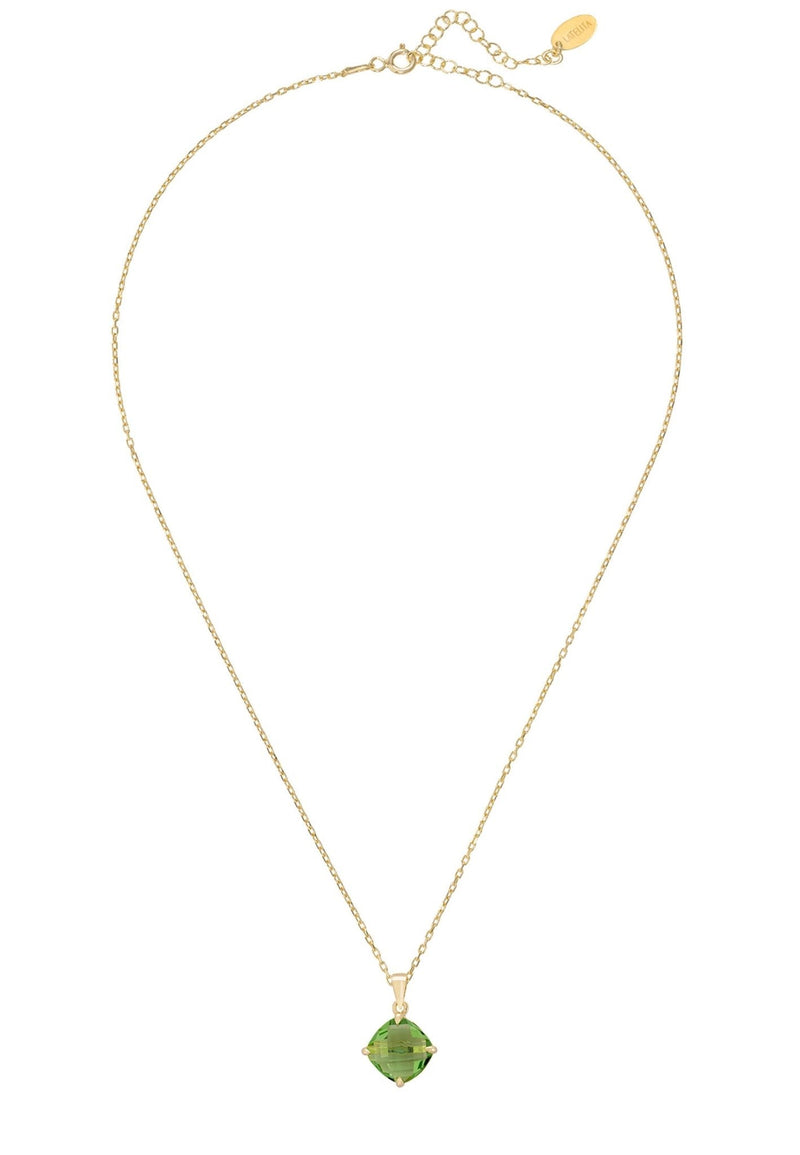 Empress Gemstone Necklace Gold Peridot