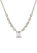 Claudia Gemstone Pendant Necklace Silver Clear Quartz
