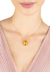 Petite Drop Necklace Gold Citrine Hydro