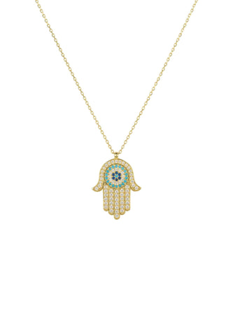 Evil eye and on sale hand necklace