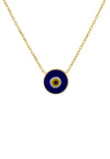 Evil Eye Enamel Pendant Necklace Gold